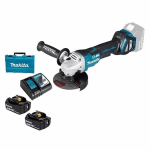 Makita DGA418RTE Máy mài góc dùng pin(100mm/công tắc bóp/ (kèm 02 pin 5.0 + sạc nhanh)