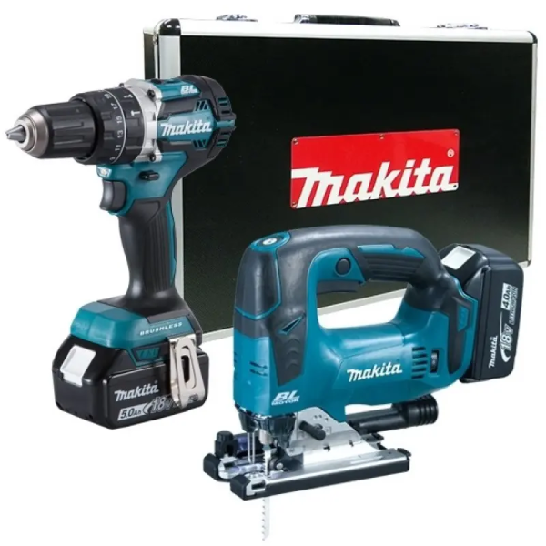 Makita DLX2202TX1 Bộ sản phẩm(dhp484+djv182+bl1850b*2+ dc18rc)