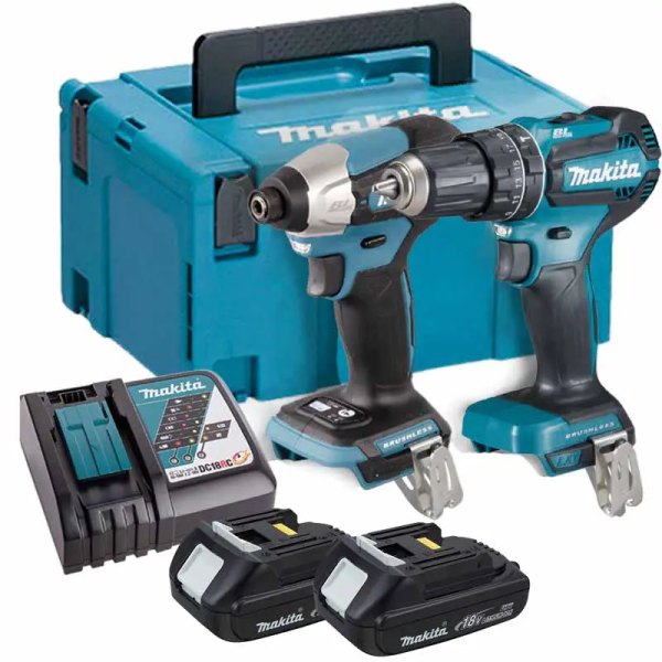 Makita DLX2414AJ Bộ sản phẩm(dtd157+dhp487+bl1820b*2+sạc)