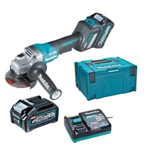 Makita GA011GM201 Máy mài góc dùng pin(100mm/công tắc bóp/ (kèm 02 pin 4.0ah + sạc nhanh)