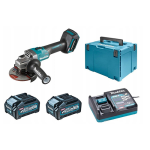 Makita GA021GM201 Máy mài góc dùng pin(100mm/công tắc trượ (kèm 02 pin 4.0ah + sạc nhanh)