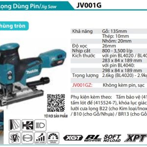 JV001GZ Máy Cưa Lọng Dùng Pin 40V Max Makita