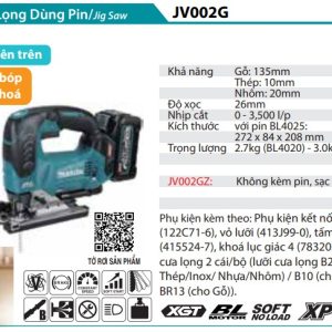 JV002GZ Máy Cưa Lọng Dùng Pin 40V Max Makita