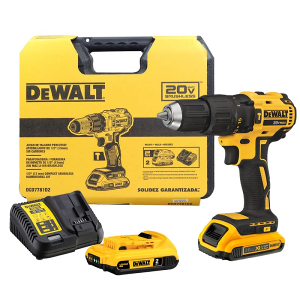 Máy khoan động lực dùng pin Dewalt DCD7781D2A (20V)(kèm 02 pin 2.0Ah + sạc)